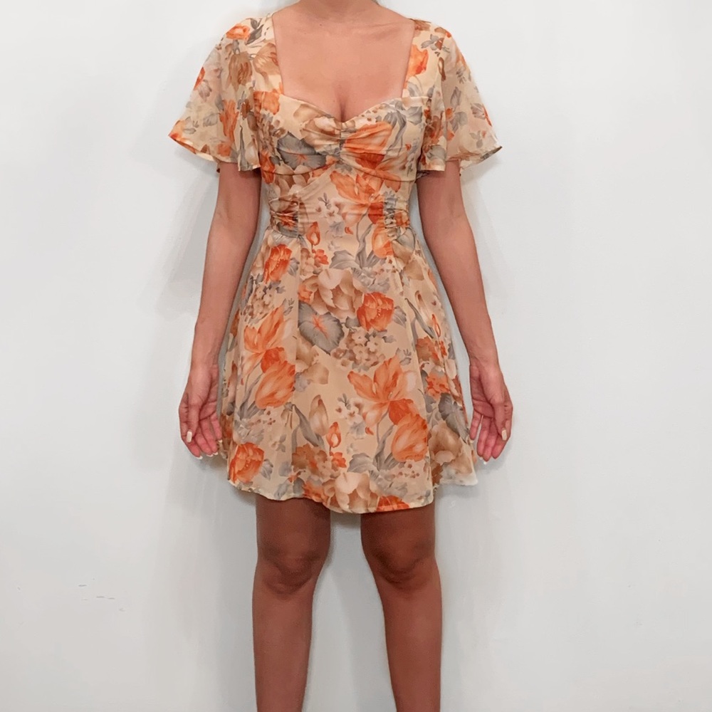 Mini flowy floral dress